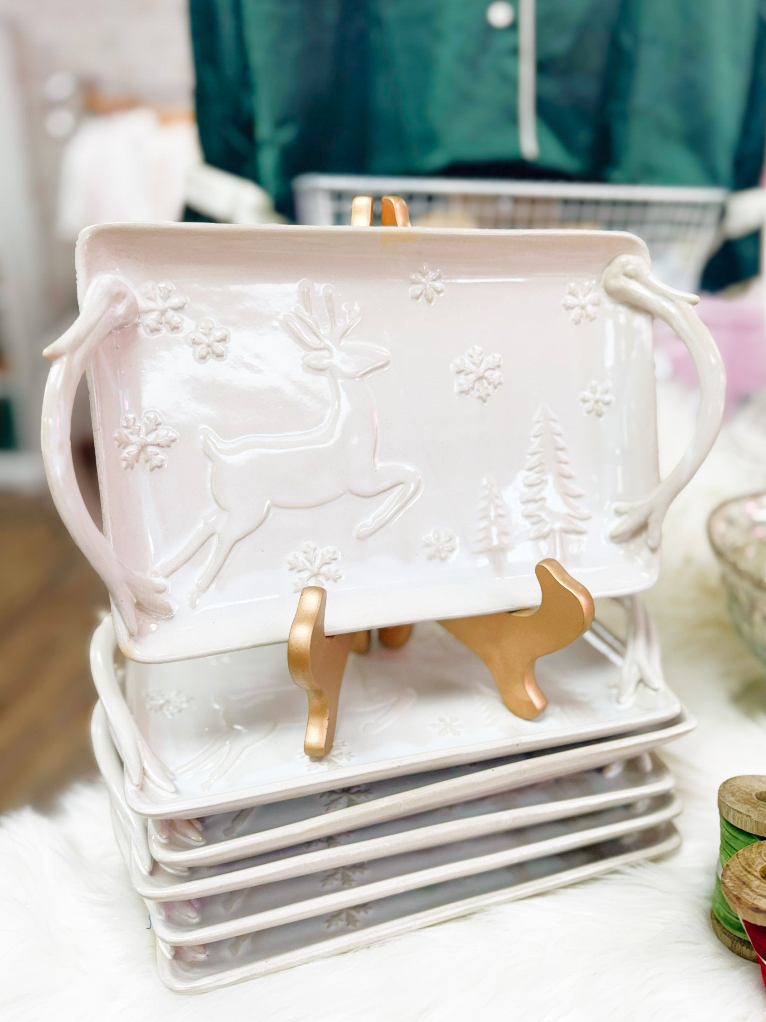 Antler Handle Reindeer Tray - Jessi Jayne Boutique
