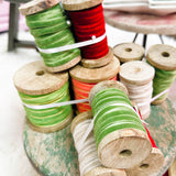 10 Yard Velvet Ribbon on Wood Spool Set of 3, 1/4"W - Jessi Jayne Boutique