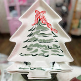 Stoneware Tree Shaped Plate Christmas Tree - Jessi Jayne Boutique