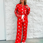 Santa's Signature Bow Ruffle Pajama Set - Jessi Jayne Boutique