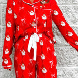 Santa's Signature Bow Ruffle Pajama Set - Jessi Jayne Boutique