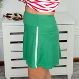 Fresh Green & White Butter Soft Skort