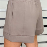 Mocha Modal Scuba Pleat Casual Shorts