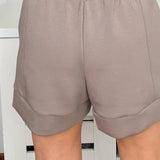 Mocha Modal Scuba Pleat Casual Shorts