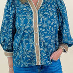 Midnight Garden Button Front Top - Jessi Jayne Boutique