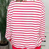 Candy Cane Stripe Merry Chenille Oversized Pullover - Jessi Jayne Boutique