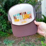 Autumn Girlies Tan/Brown Trucker Hat - Jessi Jayne Boutique