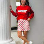 Candy Cane Stripes Skort - Jessi Jayne Boutique