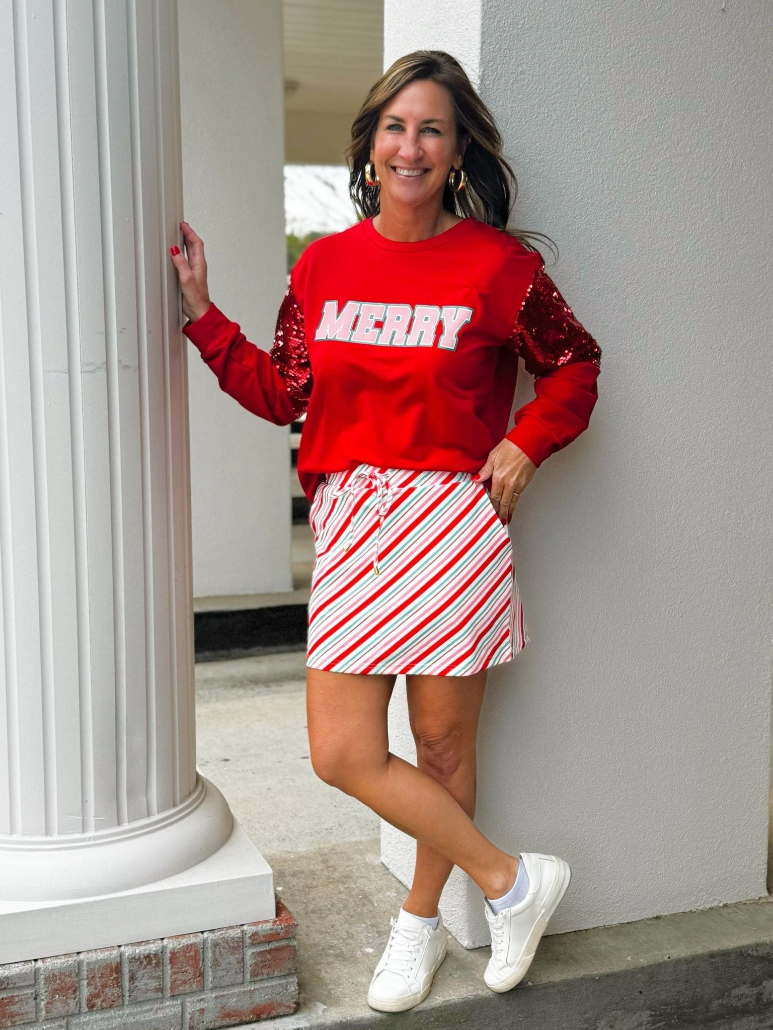 Candy Cane Stripes Skort - Jessi Jayne Boutique