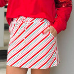 Candy Cane Stripes Skort - Jessi Jayne Boutique