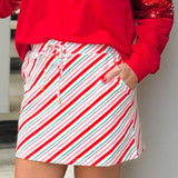 Candy Cane Stripes Skort - Jessi Jayne Boutique