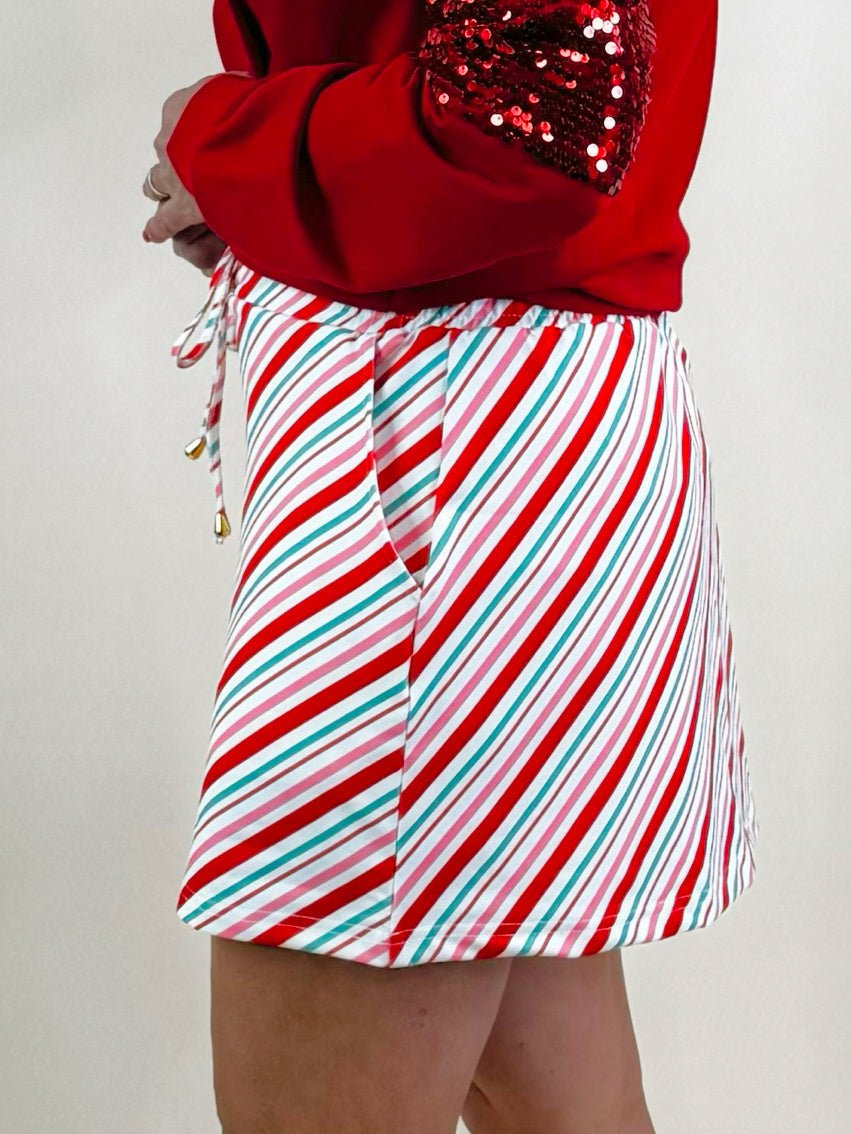 Candy Cane Stripes Skort - Jessi Jayne Boutique