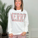 Plaid Tidings MERRY Sweatshirt and Shorts Lounge Set - Jessi Jayne Boutique