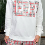 Plaid Tidings MERRY Sweatshirt and Shorts Lounge Set - Jessi Jayne Boutique