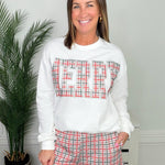 Plaid Tidings MERRY Sweatshirt and Shorts Lounge Set - Jessi Jayne Boutique