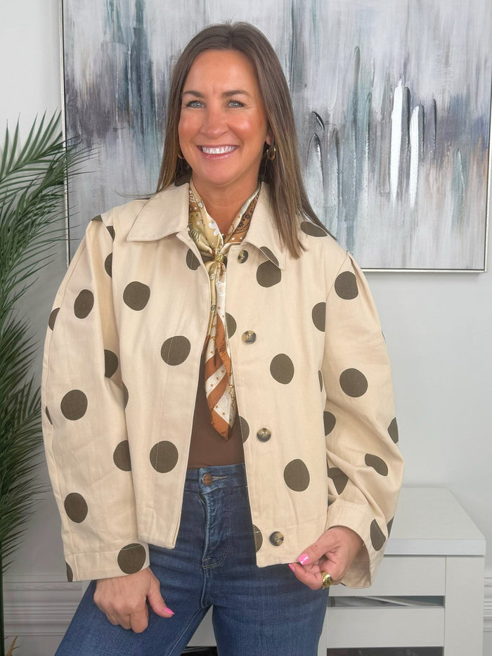 Seeing Spots Polka Dot Collared Jacket - Jessi Jayne Boutique