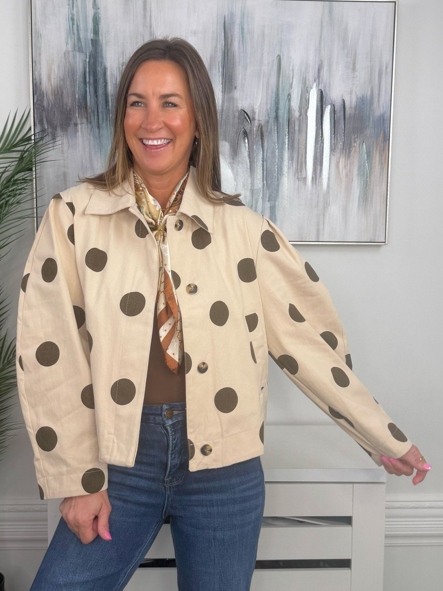 Seeing Spots Polka Dot Collared Jacket - Jessi Jayne Boutique