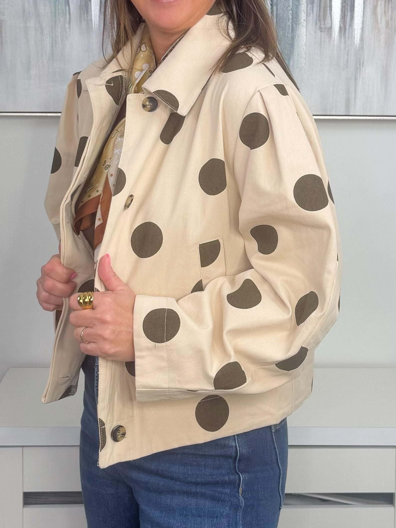 Seeing Spots Polka Dot Collared Jacket - Jessi Jayne Boutique