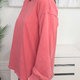 Winter Berry Pigment Washed Cotton Top