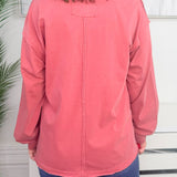 Winter Berry Pigment Washed Cotton Top
