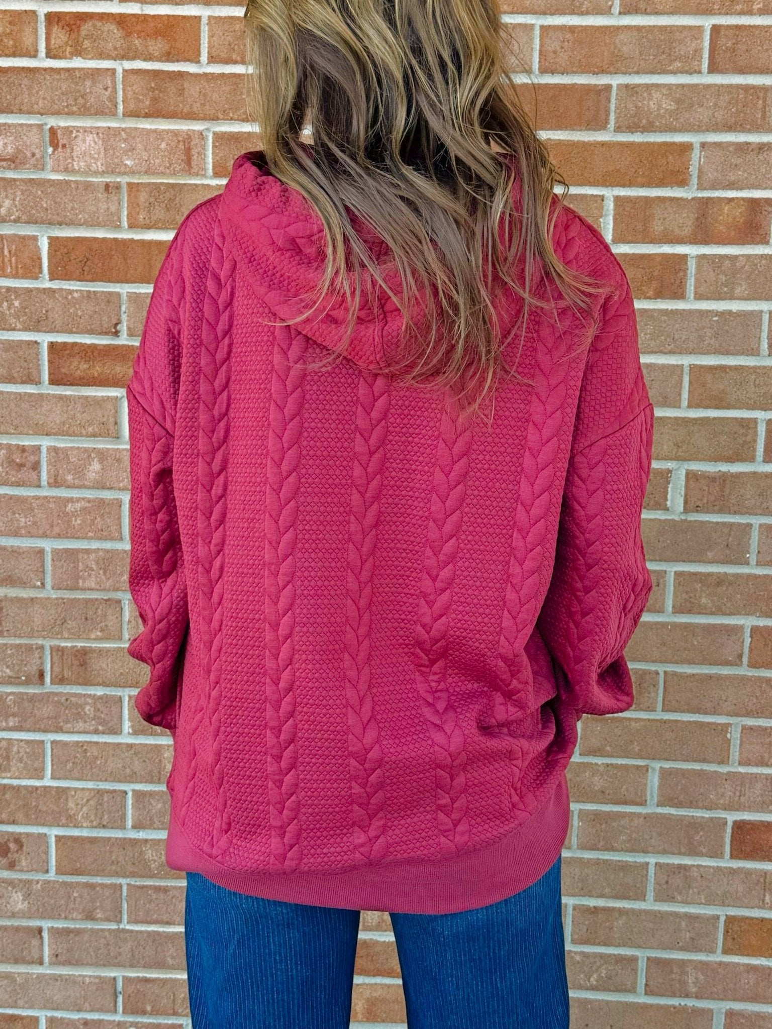 Braided Texture Hoodie - Jessi Jayne Boutique