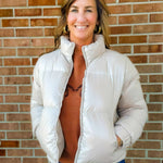 Frostbound Taupe Puffer Jacket - Jessi Jayne Boutique