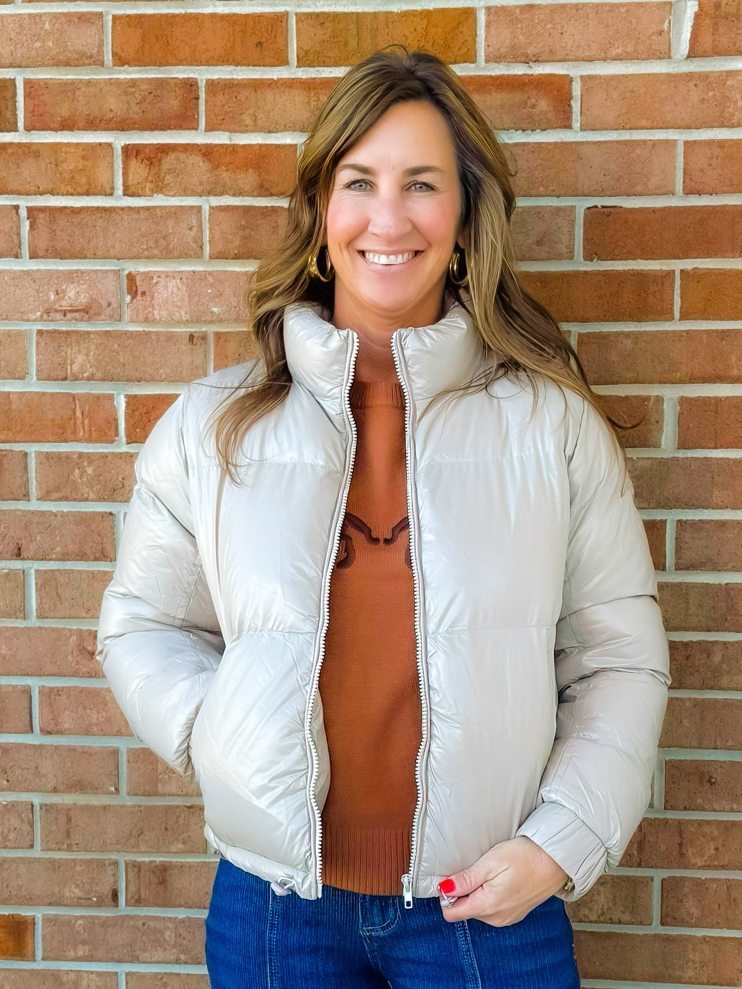 Frostbound Taupe Puffer Jacket - Jessi Jayne Boutique