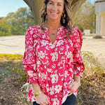 Hannah Floral Ruffle Blouse - Jessi Jayne Boutique