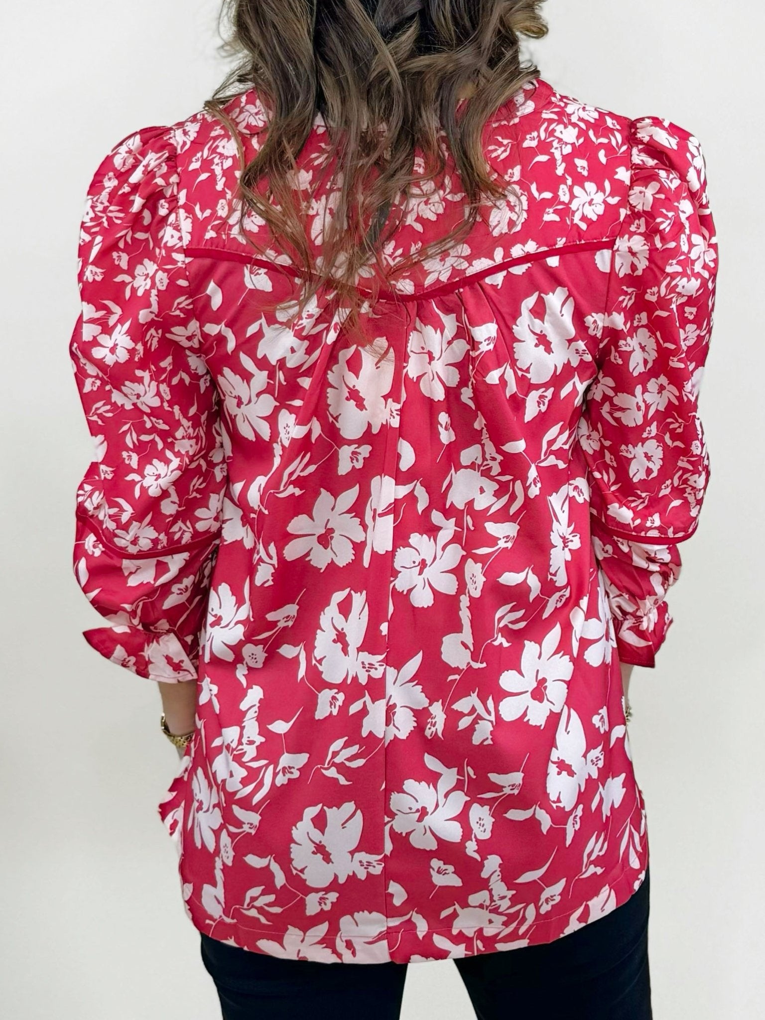 Hannah Floral Ruffle Blouse - Jessi Jayne Boutique