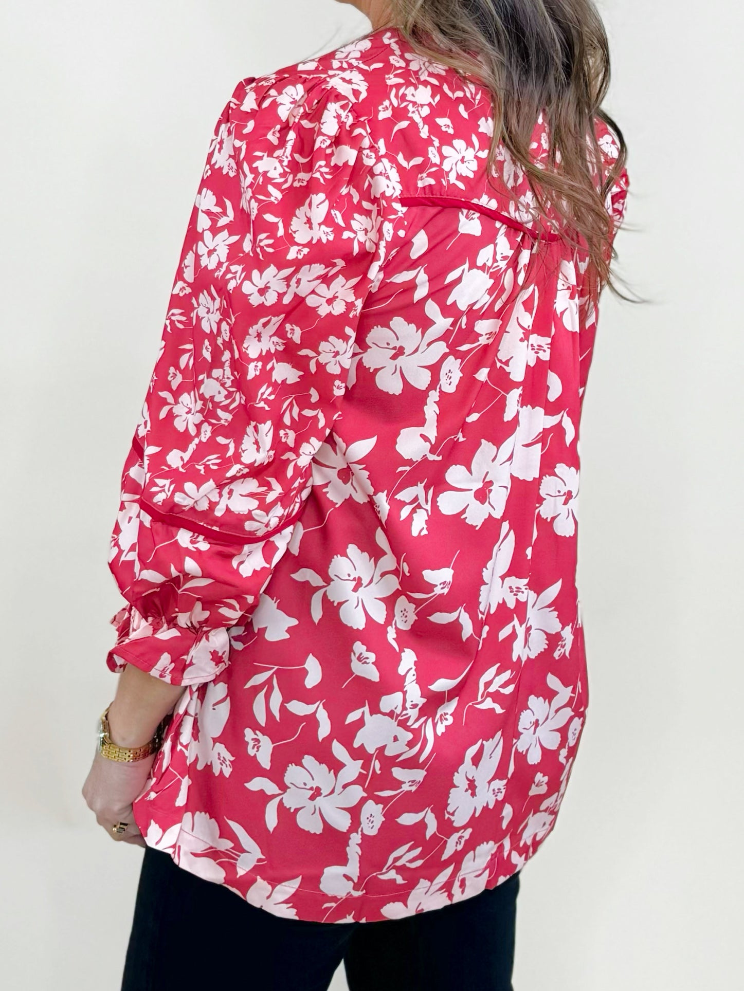 Hannah Floral Ruffle Blouse - Jessi Jayne Boutique