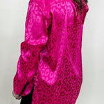 Emery Satin Leopard Blouse Pink - Jessi Jayne Boutique