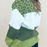 Wild Olive Color Block Sweater - Jessi Jayne Boutique