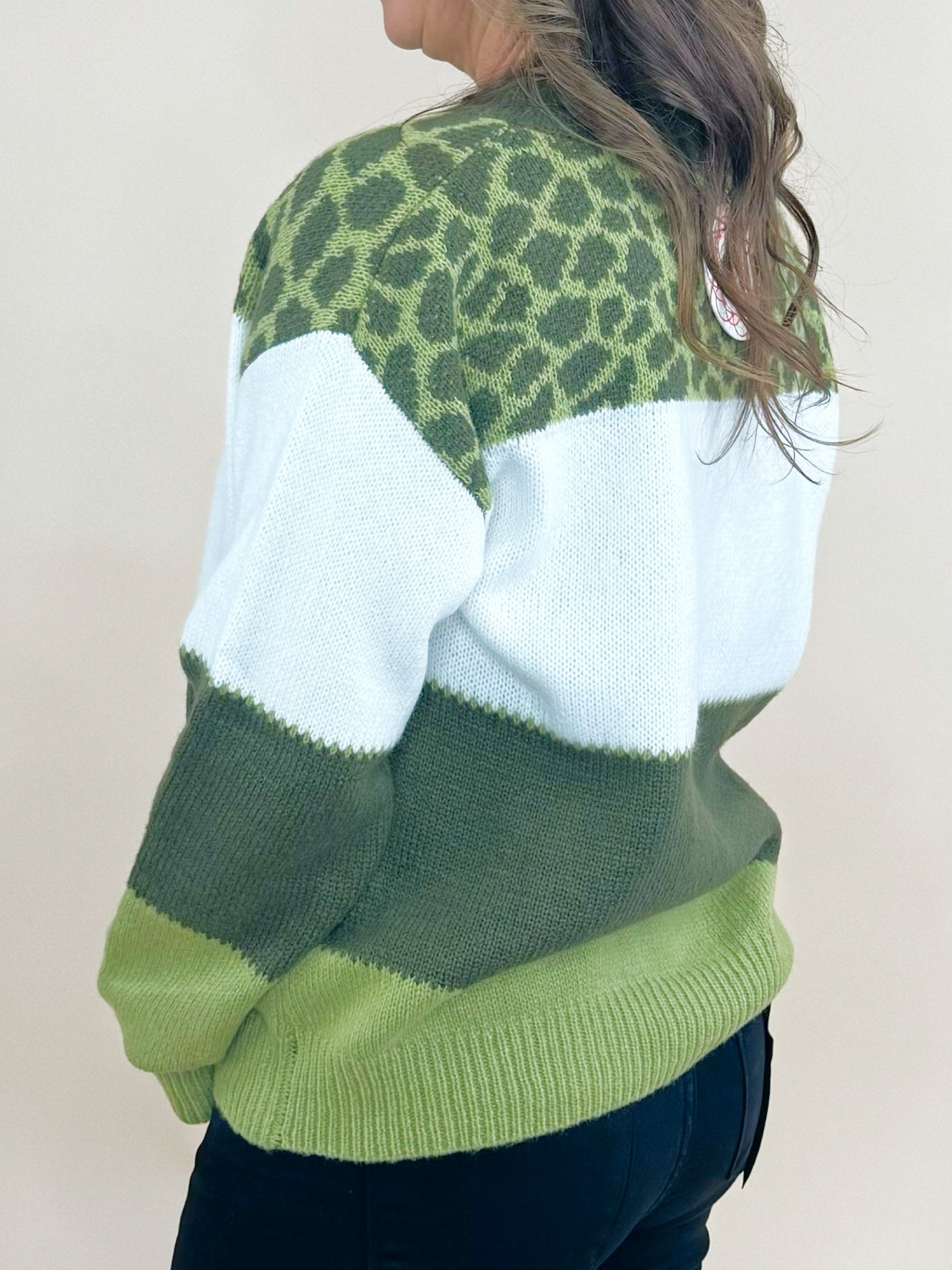 Wild Olive Color Block Sweater - Jessi Jayne Boutique