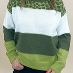 Wild Olive Color Block Sweater - Jessi Jayne Boutique