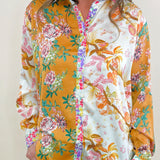 Golden Garden Mixed Print Blouse - Jessi Jayne Boutique