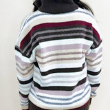 Cocoa Stripe Quarter Zip Sweater - Jessi Jayne Boutique