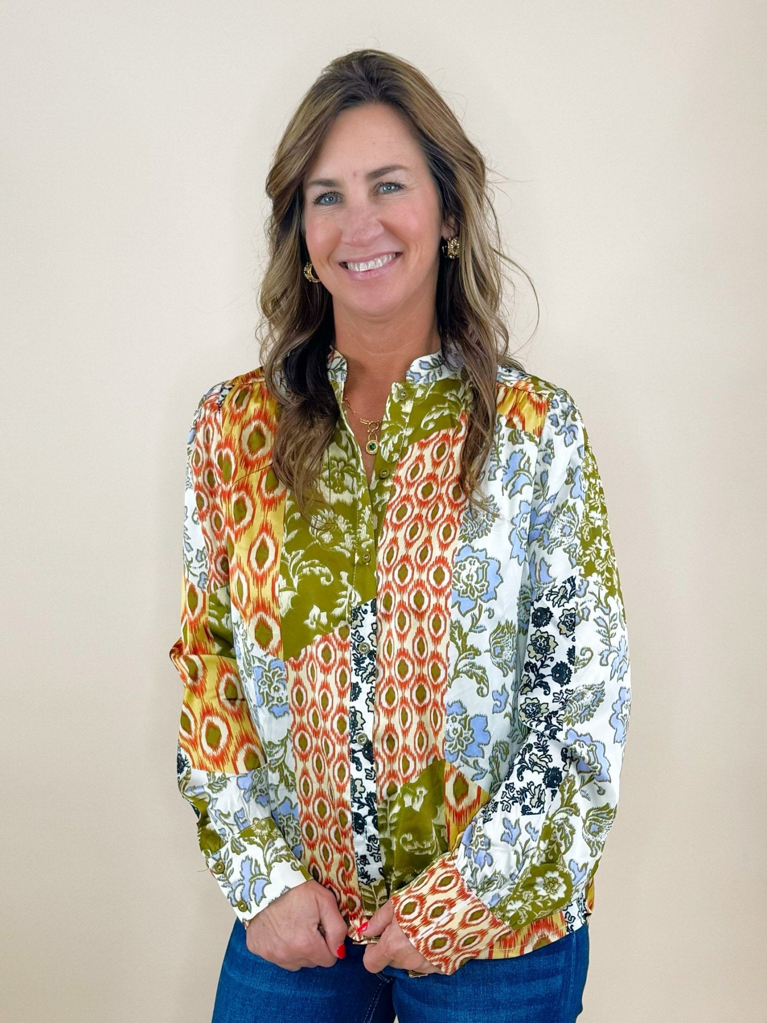 Wild Harmony Print Blouse - Jessi Jayne Boutique