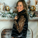 Midnight Sparkle Ruffle Puffer Vest - Jessi Jayne Boutique