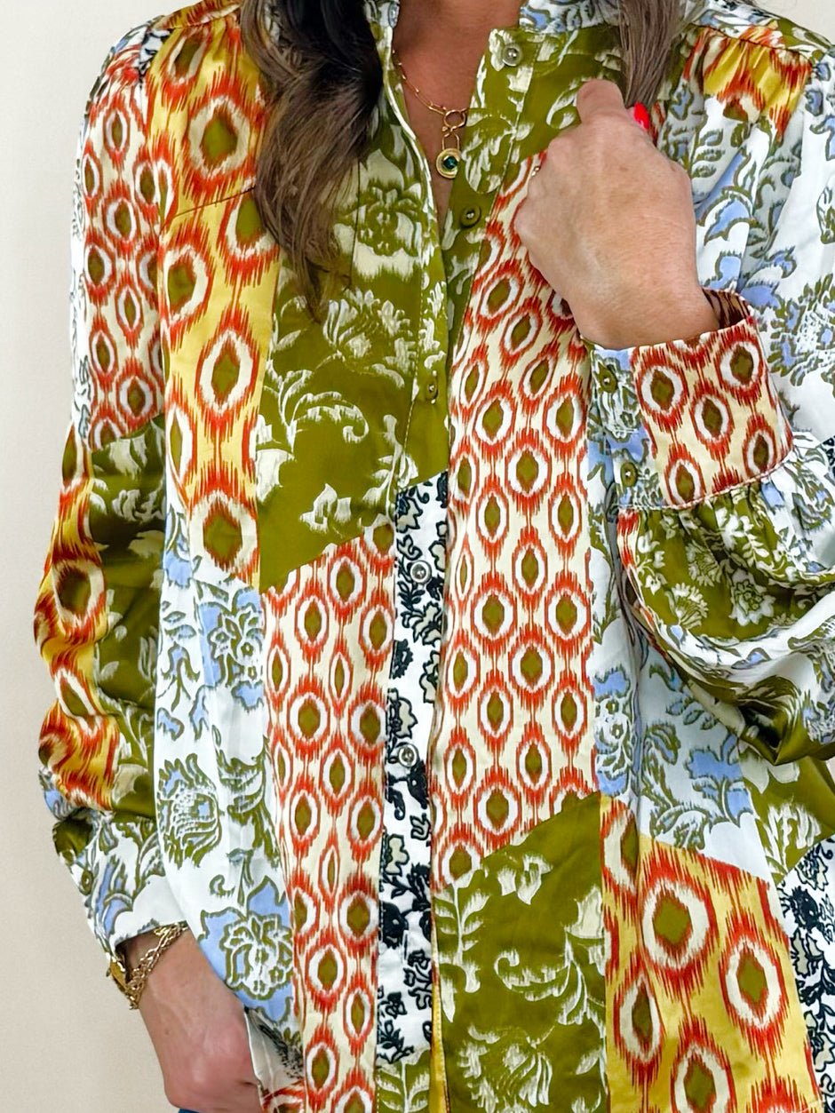 Wild Harmony Print Blouse - Jessi Jayne Boutique