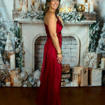 Wine All Night Pleated Asymmetrical Dress - Jessi Jayne Boutique