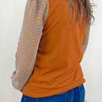 Cinnamon Check Contrast Top - Jessi Jayne Boutique