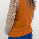 Cinnamon Check Contrast Top - Jessi Jayne Boutique