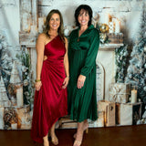 Wine All Night Pleated Asymmetrical Dress - Jessi Jayne Boutique