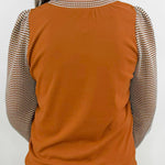 Cinnamon Check Contrast Top - Jessi Jayne Boutique