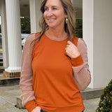 Cinnamon Check Contrast Top - Jessi Jayne Boutique