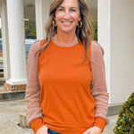 Cinnamon Check Contrast Top - Jessi Jayne Boutique