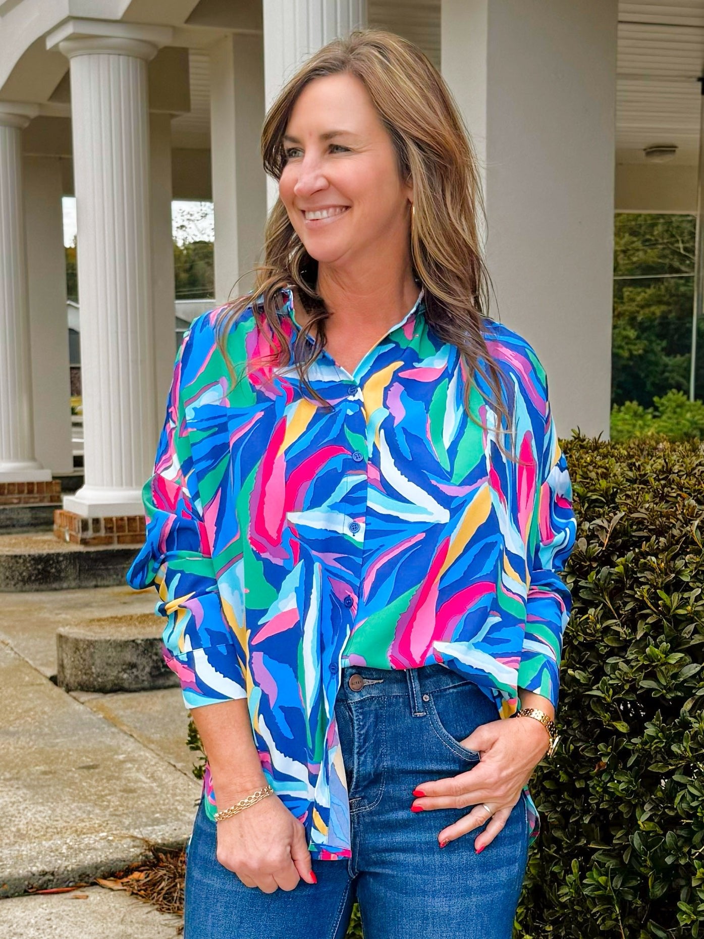 Color Rush Button Down - Jessi Jayne Boutique