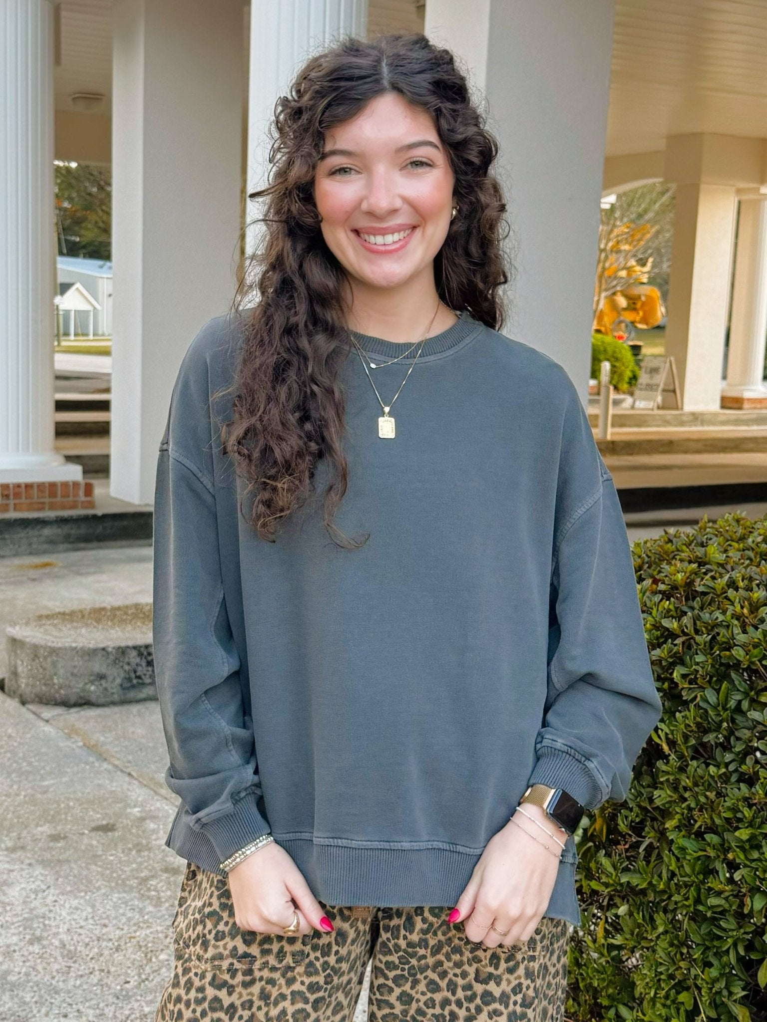 Everyday Essential Acid Washed Sweatshirt - Jessi Jayne Boutique