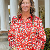 Spiced Ember Button Blouse - Jessi Jayne Boutique