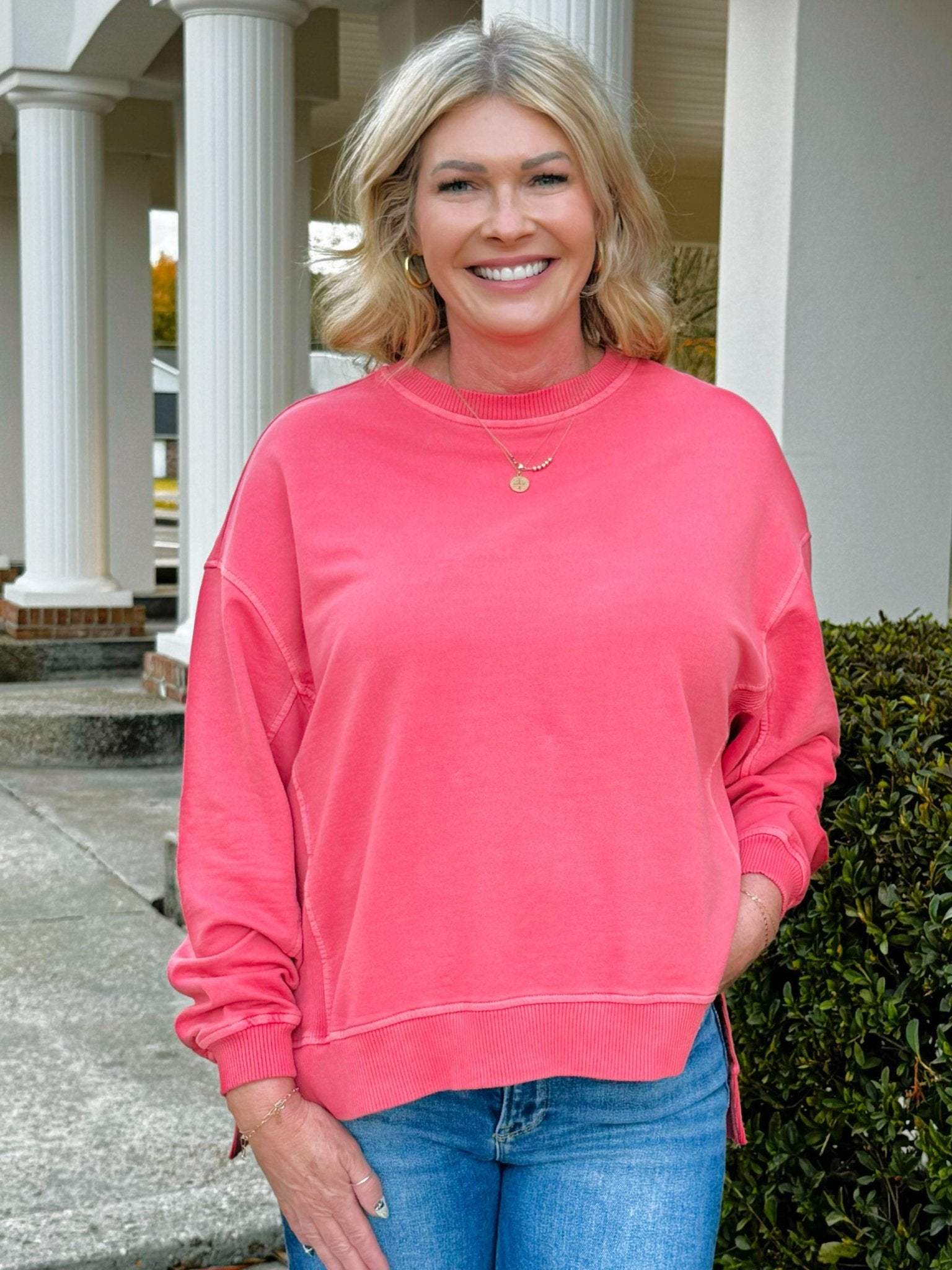 Everyday Essential Acid Washed Sweatshirt - Jessi Jayne Boutique